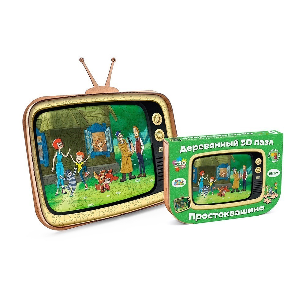 Wooden puzzle SOYUZMULTFILM "Mr. Theo, Cat And Dog" (transformable packaging)