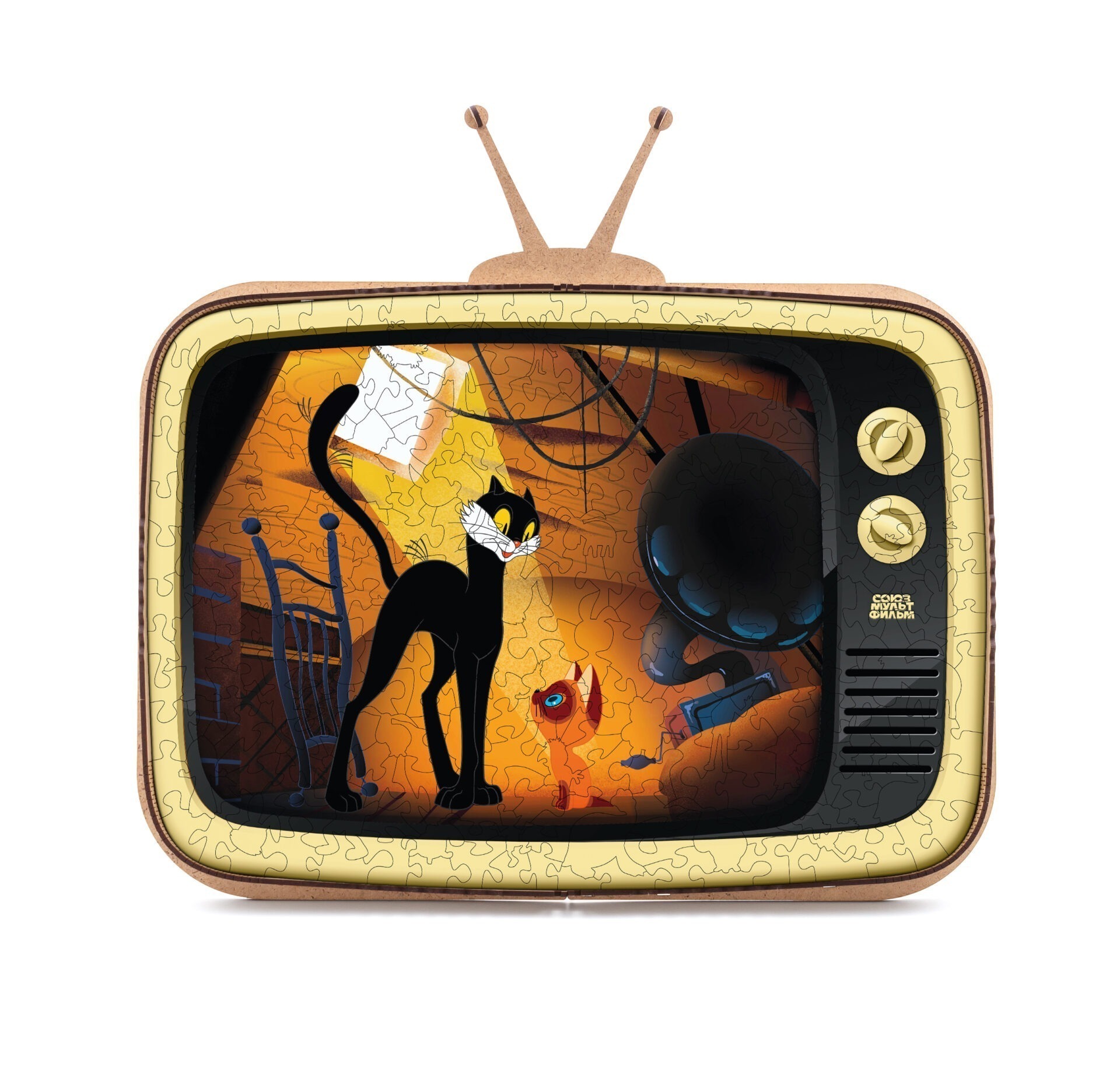 Wooden puzzle SOYUZMULTFILM "Kitten Named Woof" (transformable packaging) - Image 2