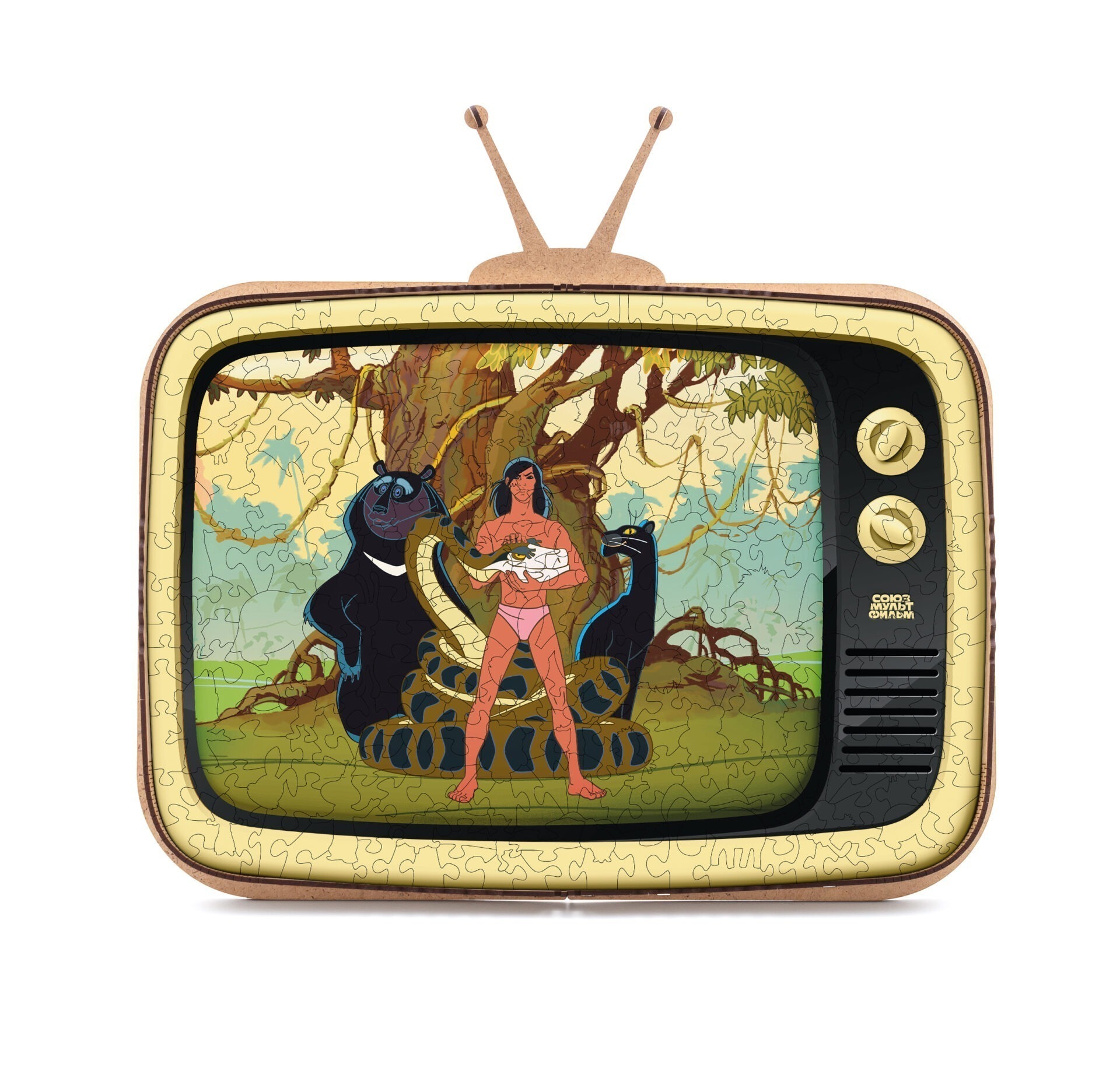 Wooden puzzle SOYUZMULTFILM "Mowgli" (transformable packaging) - Image 2